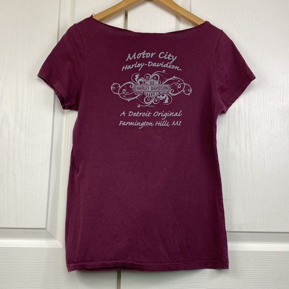 Harley Davidson Motor City, Michigan Bling Short sleeve Tee - Picture 3 of 7